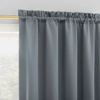 Sun Zero Evan Rod Pocket Energy Saving Blackout Single Curtain Panel