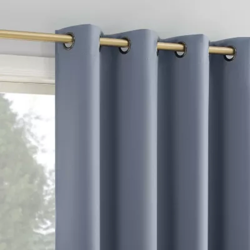 Sun Zero Oslo Grommet Top Energy Saving 100% Blackout Single Curtain Panel