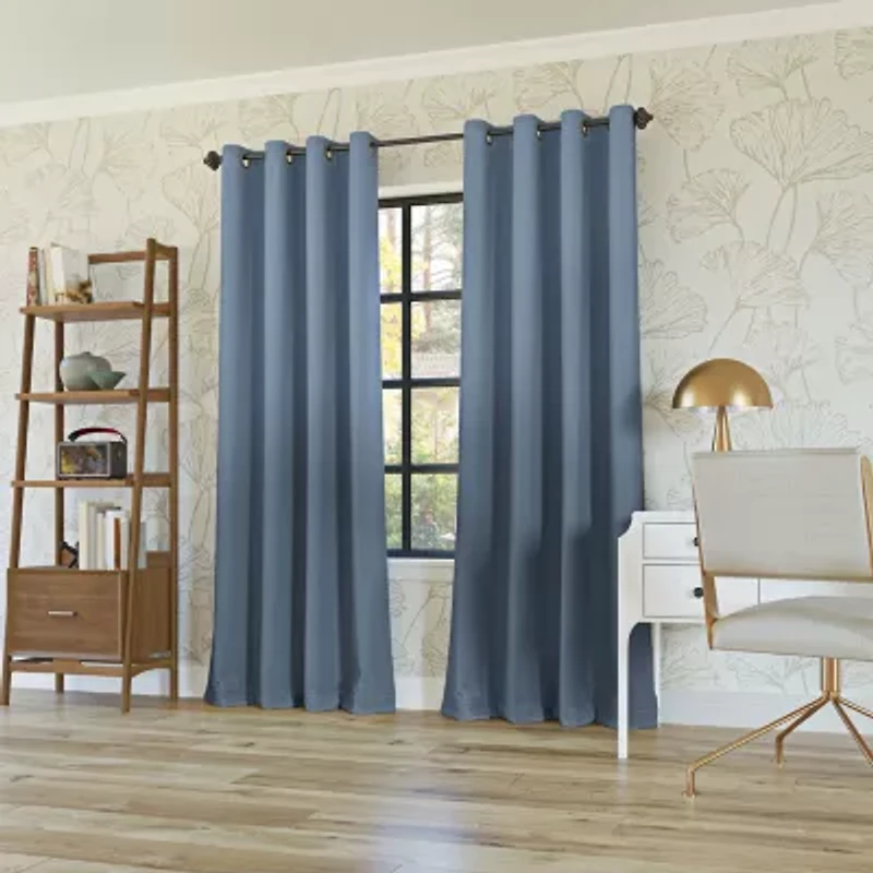 Sun Zero Oslo Grommet Top Energy Saving 100% Blackout Single Curtain Panel