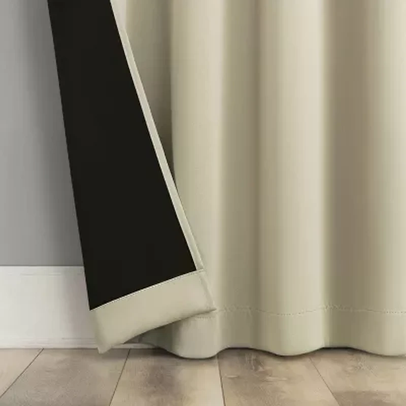 Sun Zero Oslo Rod Pocket Energy Saving 100% Blackout Single Curtain Panel