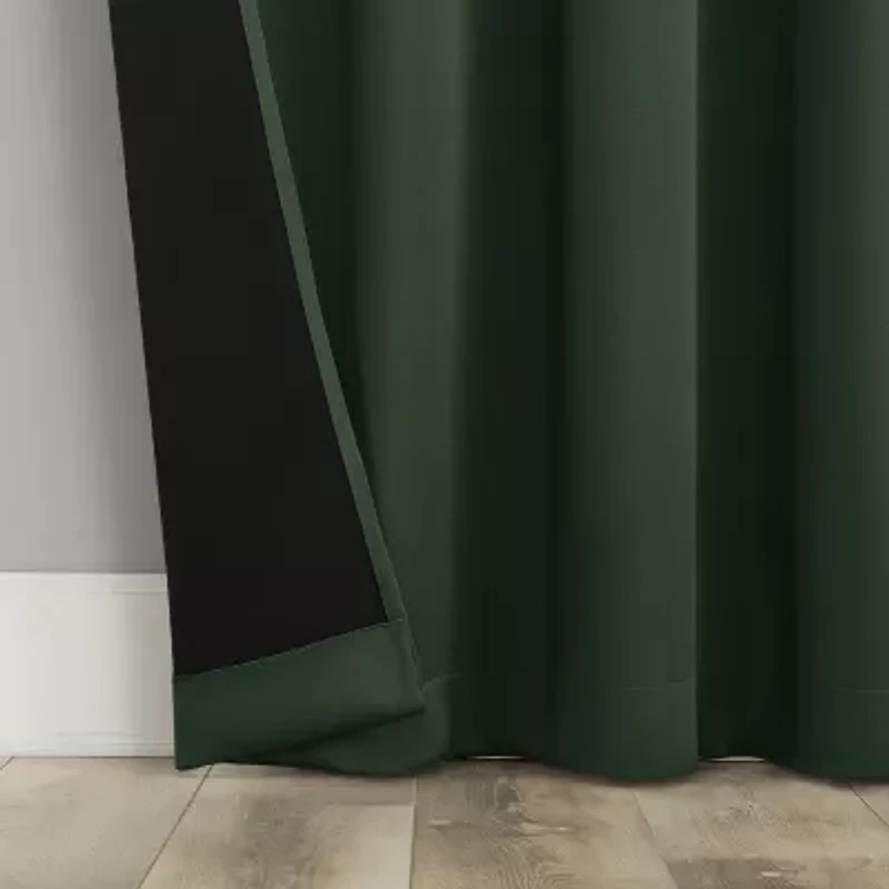 Sun Zero Oslo Rod Pocket Energy Saving 100% Blackout Single Curtain Panel