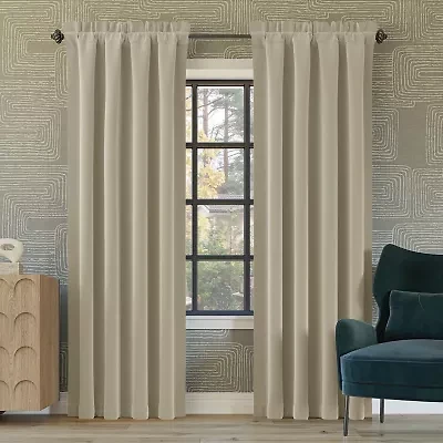 Sun Zero Oslo Rod Pocket Energy Saving 100% Blackout Single Curtain Panel