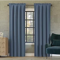 Sun Zero Oslo Rod Pocket Energy Saving 100% Blackout Single Curtain Panel