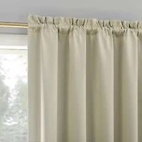 Sun Zero Oslo Rod Pocket Energy Saving 100% Blackout Single Curtain Panel