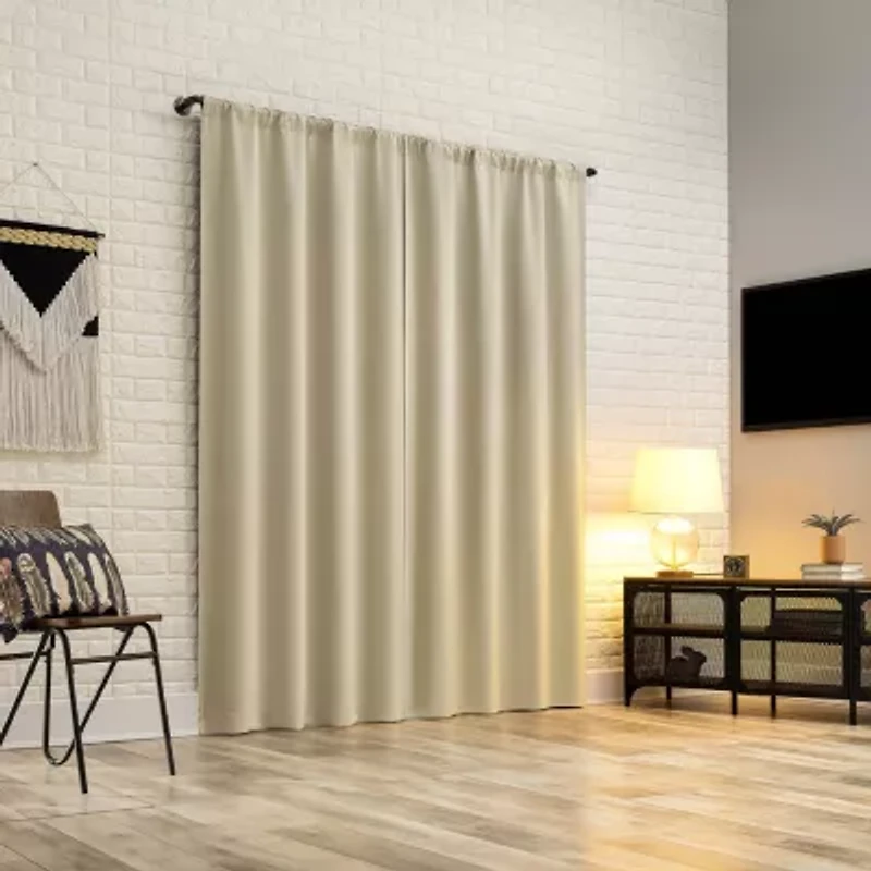 Sun Zero Bergen Rod Pocket 100% Blackout Single Curtain Panel