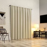 Sun Zero Bergen Rod Pocket 100% Blackout Single Curtain Panel
