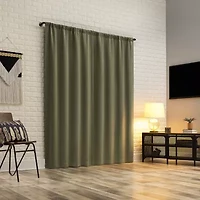 Sun Zero Bergen Rod Pocket 100% Blackout Single Curtain Panel
