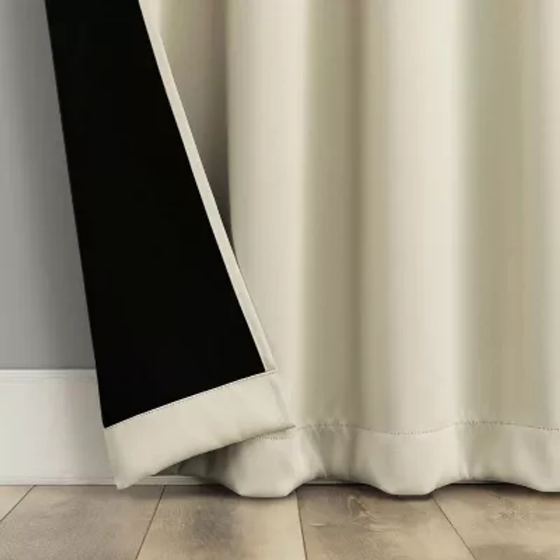 Sun Zero Bergen Rod Pocket 100% Blackout Single Curtain Panel