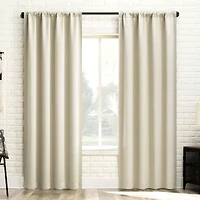 Sun Zero Bergen Rod Pocket 100% Blackout Single Curtain Panel