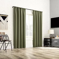 Sun Zero Bergen Rod Pocket 100% Blackout Single Curtain Panel