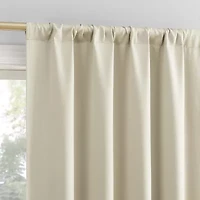 Sun Zero Bergen Rod Pocket 100% Blackout Single Curtain Panel