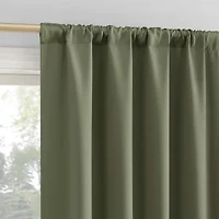 Sun Zero Bergen Rod Pocket 100% Blackout Single Curtain Panel