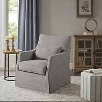Martha Stewart London Swivel Upholstered Armchair