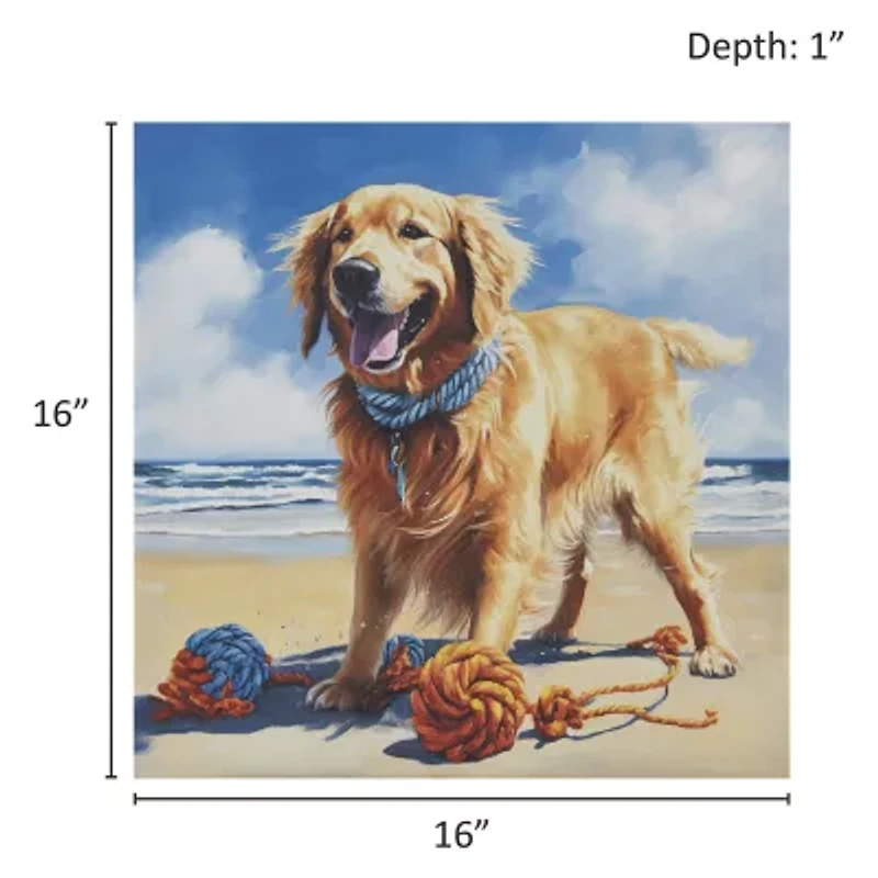 Madison Park 16 X 16 Beach Dogs Canvas Art