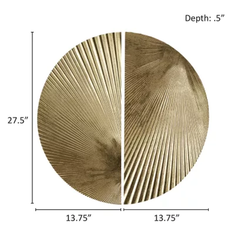 Madison Park 27.5 Radiant Half-Moon 2-pc. Wall Art Set