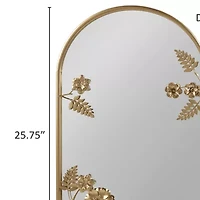 Madison Park 25.75 Adaline Arched Metal Floral Wall Mount Wall Mirror