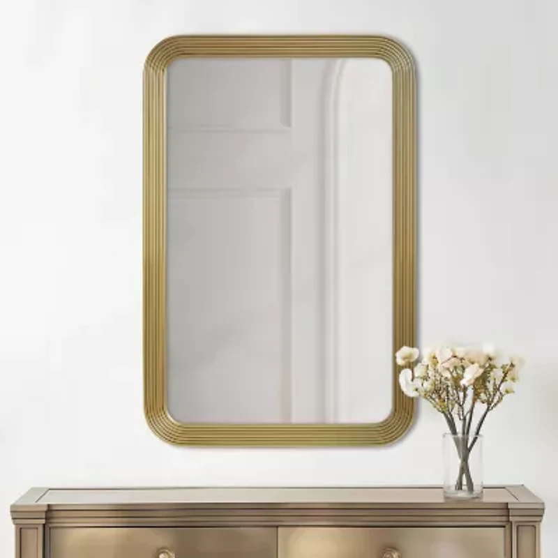 Madison Park 35 Aurelia Rect Fluted Wall Mount Square Wall Mirror