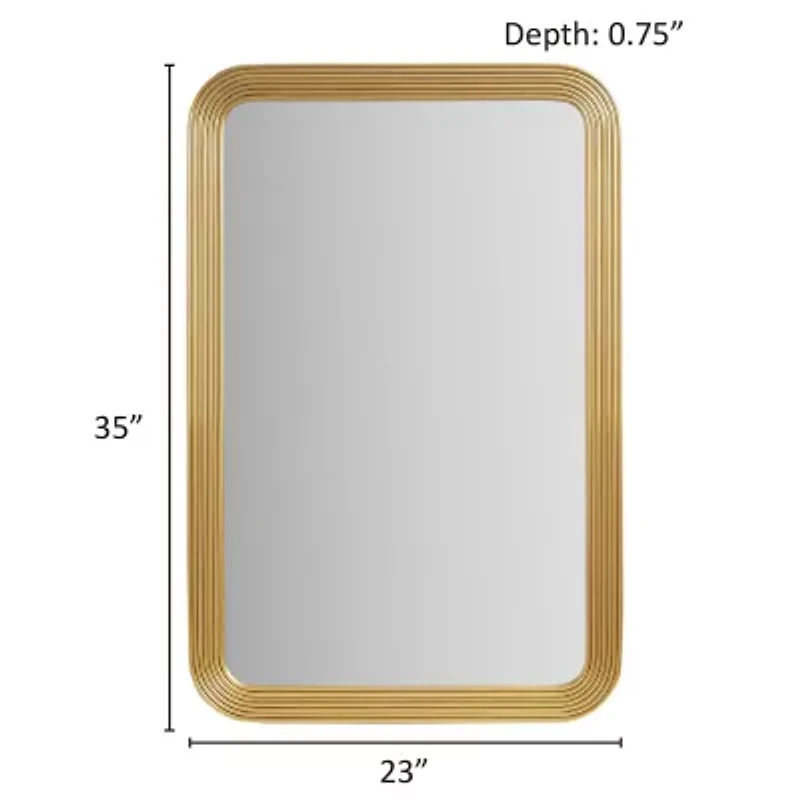 Madison Park 35 Aurelia Rect Fluted Wall Mount Square Wall Mirror