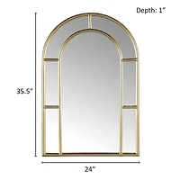 Martha Stewart 35.5 Regina Gold Arched Wall Mount Wall Mirror