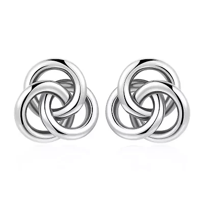 Sterling Silver 20.8mm Knot Stud Earrings