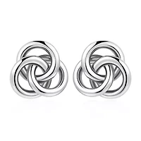 Sterling Silver 20.8mm Knot Stud Earrings