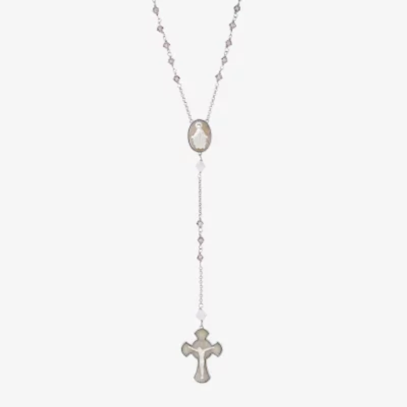 Womens Multi Color Shell Sterling Silver Butterfly 18 Inch Pendant Necklace