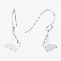 Silver Treasures Womens Sterling Silver Butterfly Drop Earrings
