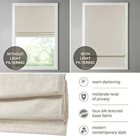 Madison Park Leighton Energy Saving Cordless Room Darkening Roman Shade