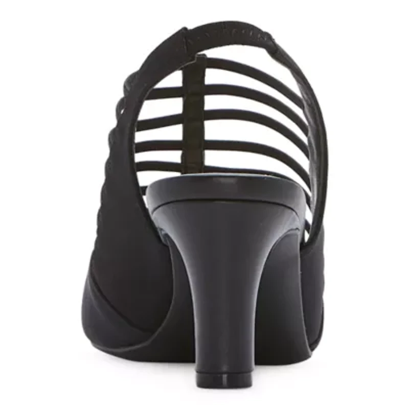east 5th Neville Womens Round Peep Toe Block Heel Pumps