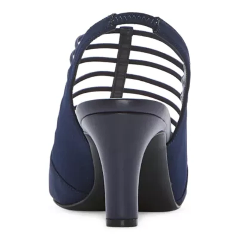 east 5th Neville Womens Round Peep Toe Block Heel Pumps