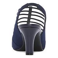 east 5th Neville Womens Round Peep Toe Block Heel Pumps