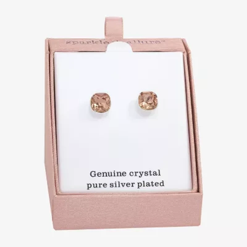 Sparkle Allure Pink Crystal 10.2mm Stud Earrings
