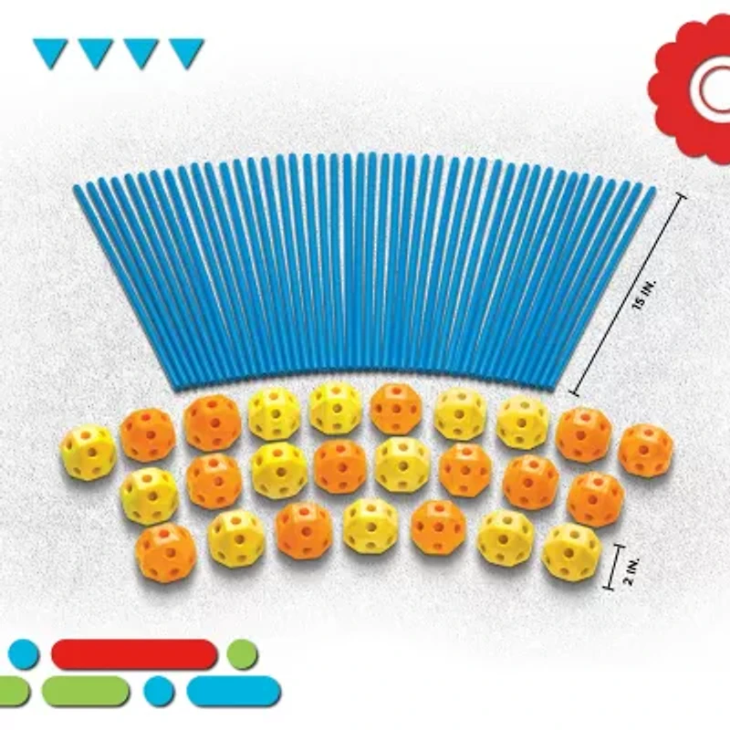 Discovery Kids Flexible Construction Fort with 44 Rods & 25 Connector Blocks, , 69-piece, Age 5+