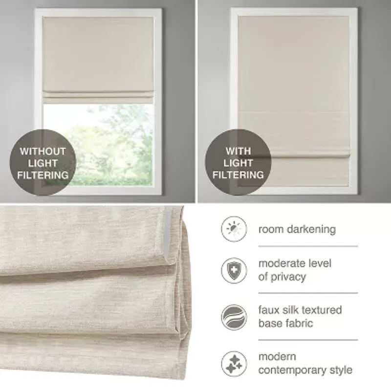 Madison Park Leighton Energy Saving Cordless Room Darkening Roman Shade