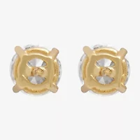 Silver Treasures Cubic Zirconia 14K Gold Over Silver 4.8mm Round Stud Earrings
