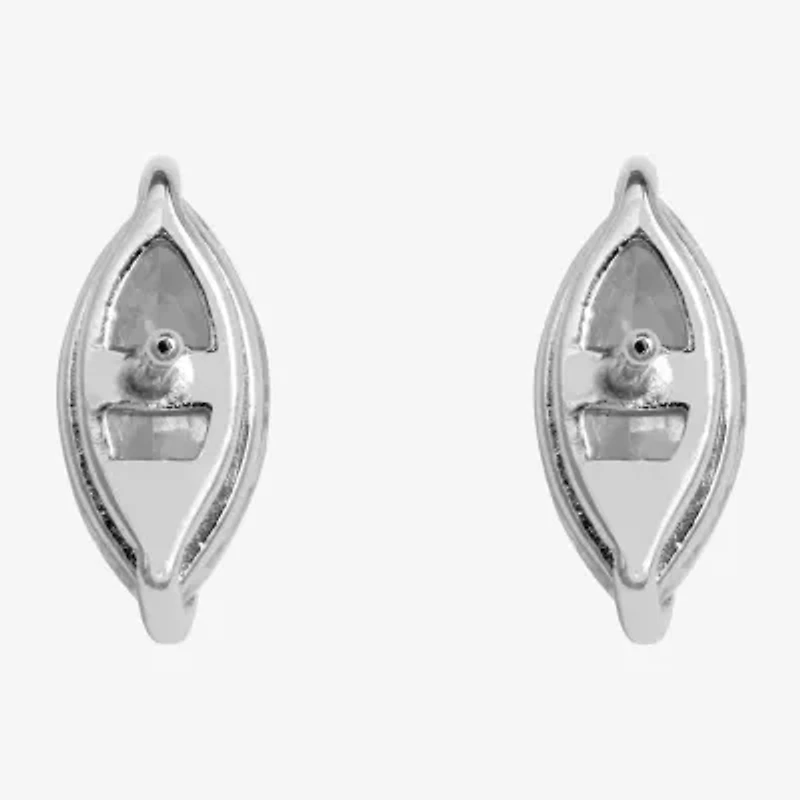 Silver Treasures Cubic Zirconia Sterling Silver 10mm Marquise Stud Earrings