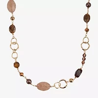 Mixit Gold Tone Womens 40 Inch Beaded Necklace