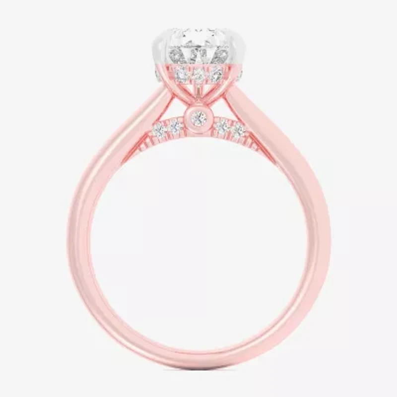 (G-H / Si1-Si2) Womens 2 1/5 CT. T.W. Lab Grown White Diamond 14K Gold Pear Engagement Ring