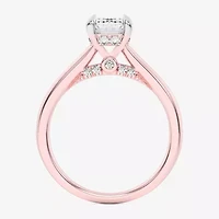 (G-H / SI1-SI2) Womens 2 1/5 CT. T.W. Lab Grown White Diamond 14K Gold Emerald Solitaire Engagement Ring