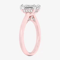 (G-H / SI1-SI2) Womens 2 1/5 CT. T.W. Lab Grown White Diamond 14K Gold Emerald Solitaire Engagement Ring