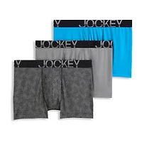 Jockey Active Stretch Mens 3 Pack Boxer Briefs 8797