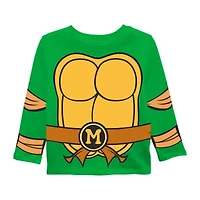 Toddler Boys Round Neck Long Sleeve Regular Fit Teenage Mutant Ninja Turtles Graphic T-Shirt