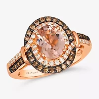 Le Vian® Ring featuring 1 1/3 CT. Peach Morganite™ Chocolate Diamonds® 1/4 Nude Diamonds™ set 14K Strawberry Gold®