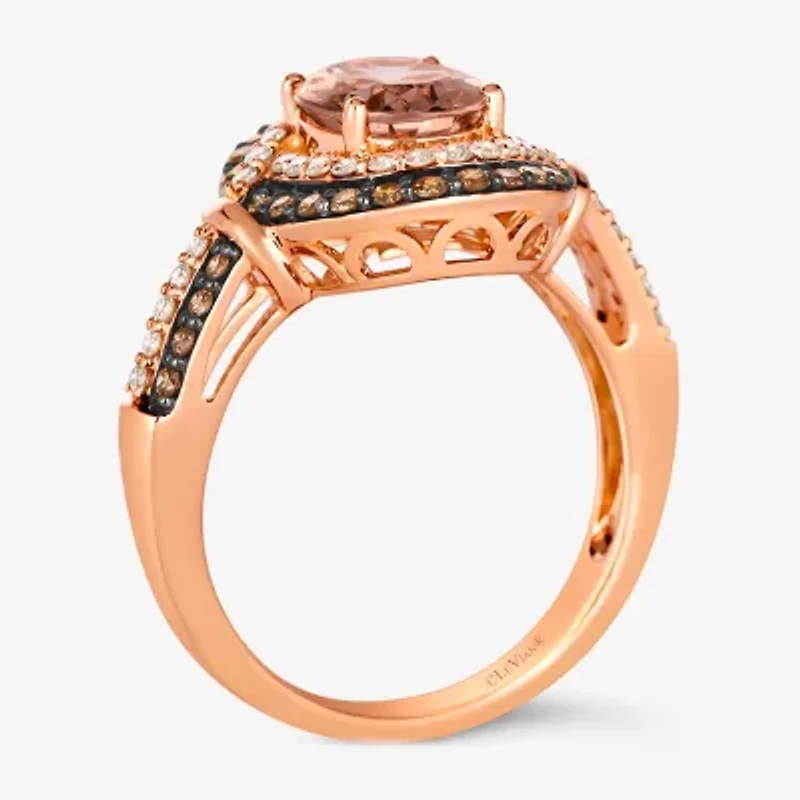 Le Vian® Ring featuring 1 1/3 CT. Peach Morganite™ Chocolate Diamonds® 1/4 Nude Diamonds™ set 14K Strawberry Gold®