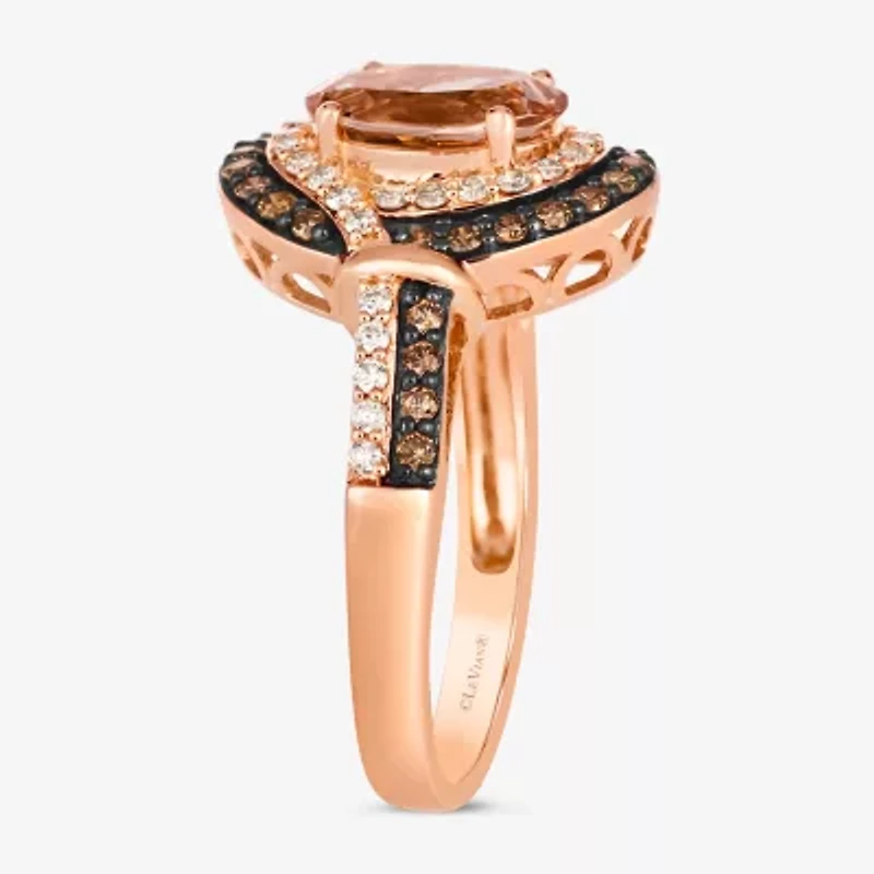Le Vian® Ring featuring 1 1/3 CT. Peach Morganite™ Chocolate Diamonds® 1/4 Nude Diamonds™ set 14K Strawberry Gold®