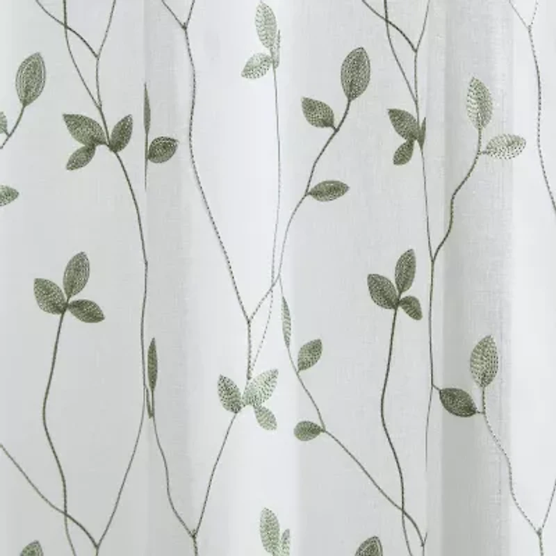 CHF Botanical Embroidery 2-pc. Rod Pocket Window Tier