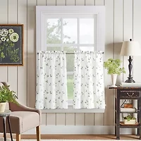CHF Botanical Embroidery 2-pc. Rod Pocket Window Tier