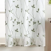 CHF Botanical Embroidery 2-pc. Rod Pocket Window Tier