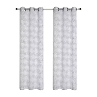 Regal Home Willa Grommet Top Embroidered Sheer Set of 2 Curtain Panel