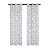 Regal Home Willa Grommet Top Embroidered Sheer Set of 2 Curtain Panel